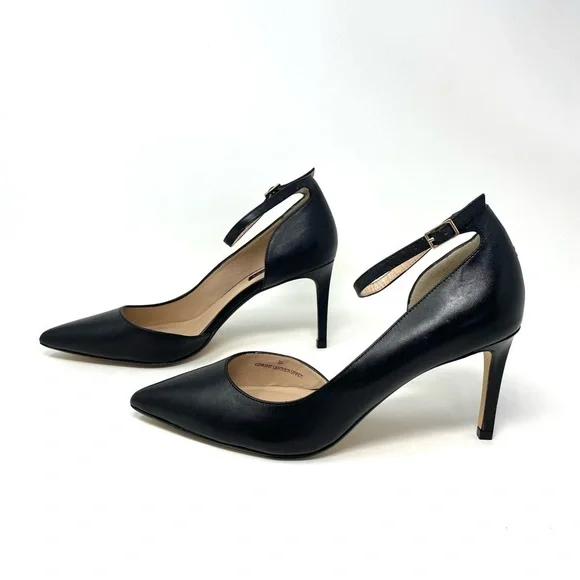 Town Shoes d'Orsay Black Leather Stiletto Heels Size 39 - Picture 4 of 14